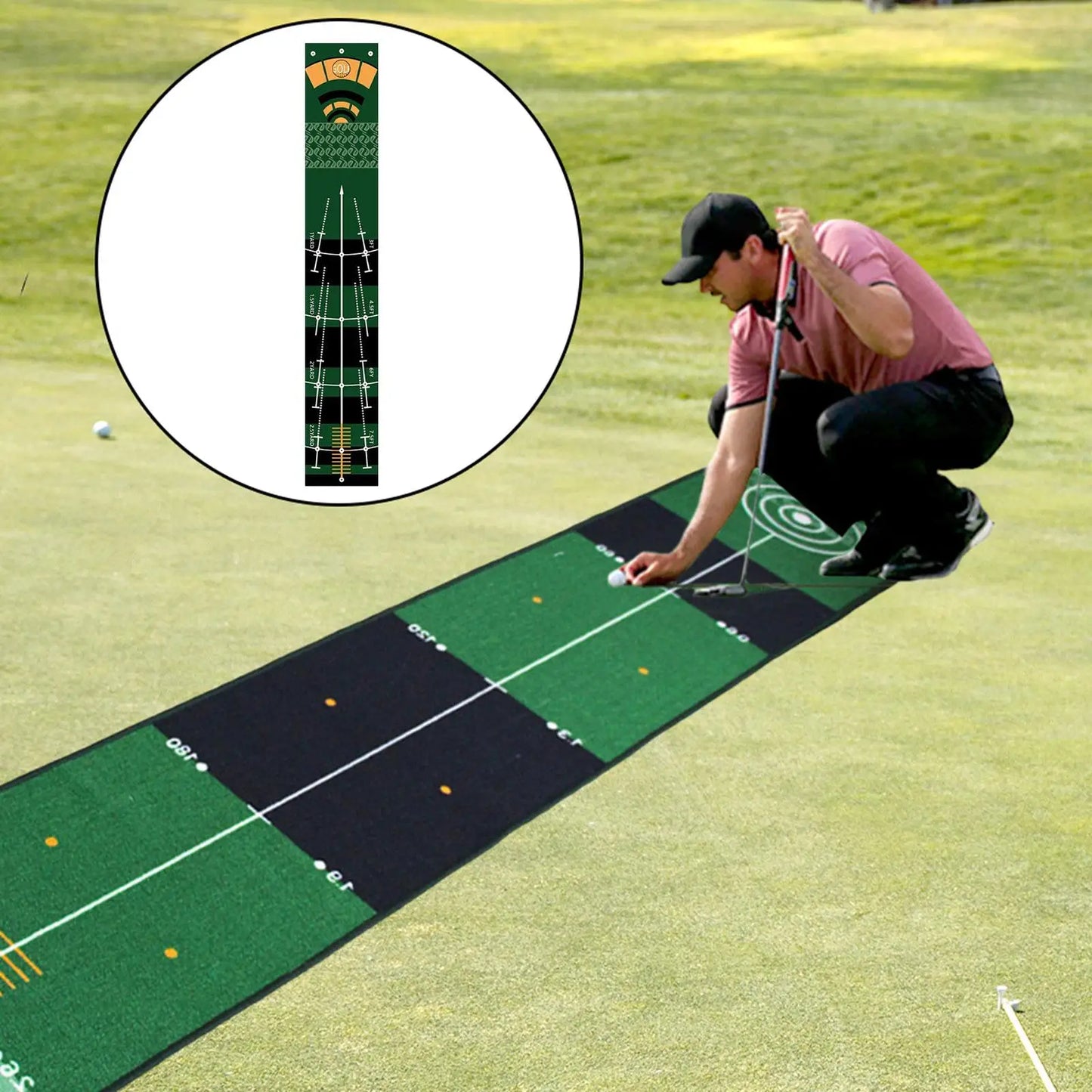 Golf Putting Mat Gift for Golfer Golfing Accessory Lightweight
