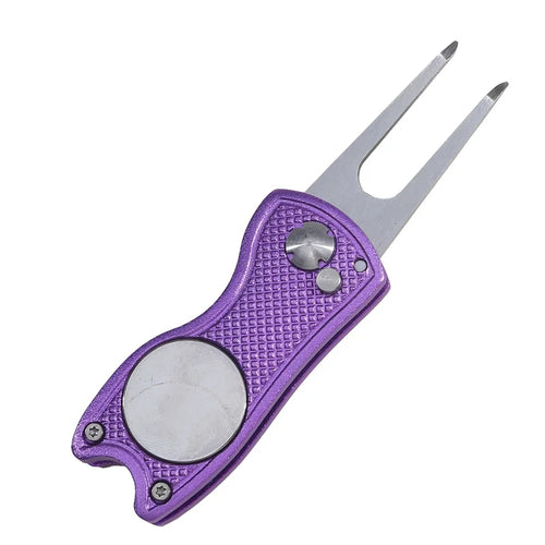1/2pc Foldable Golf Divot Repair Tool with Golf Ball Tool Pitch Groove