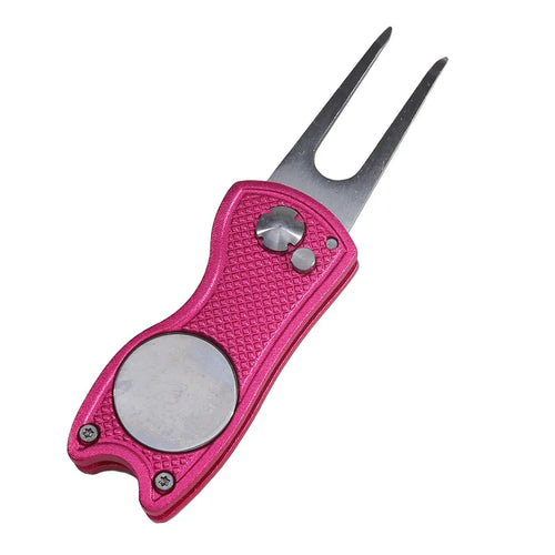 1/2pc Foldable Golf Divot Repair Tool with Golf Ball Tool Pitch Groove