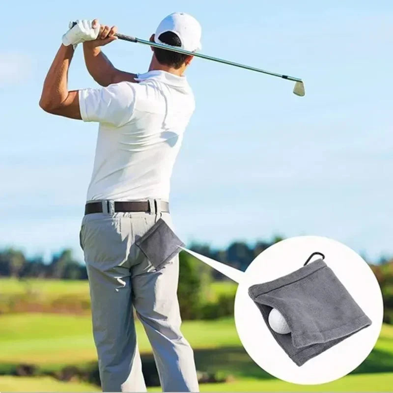 PGM Square Microfiber Golf Ball Cleaning Towel with Carabiner Hook