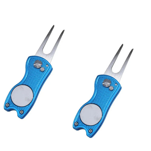 1/2pc Foldable Golf Divot Repair Tool with Golf Ball Tool Pitch Groove