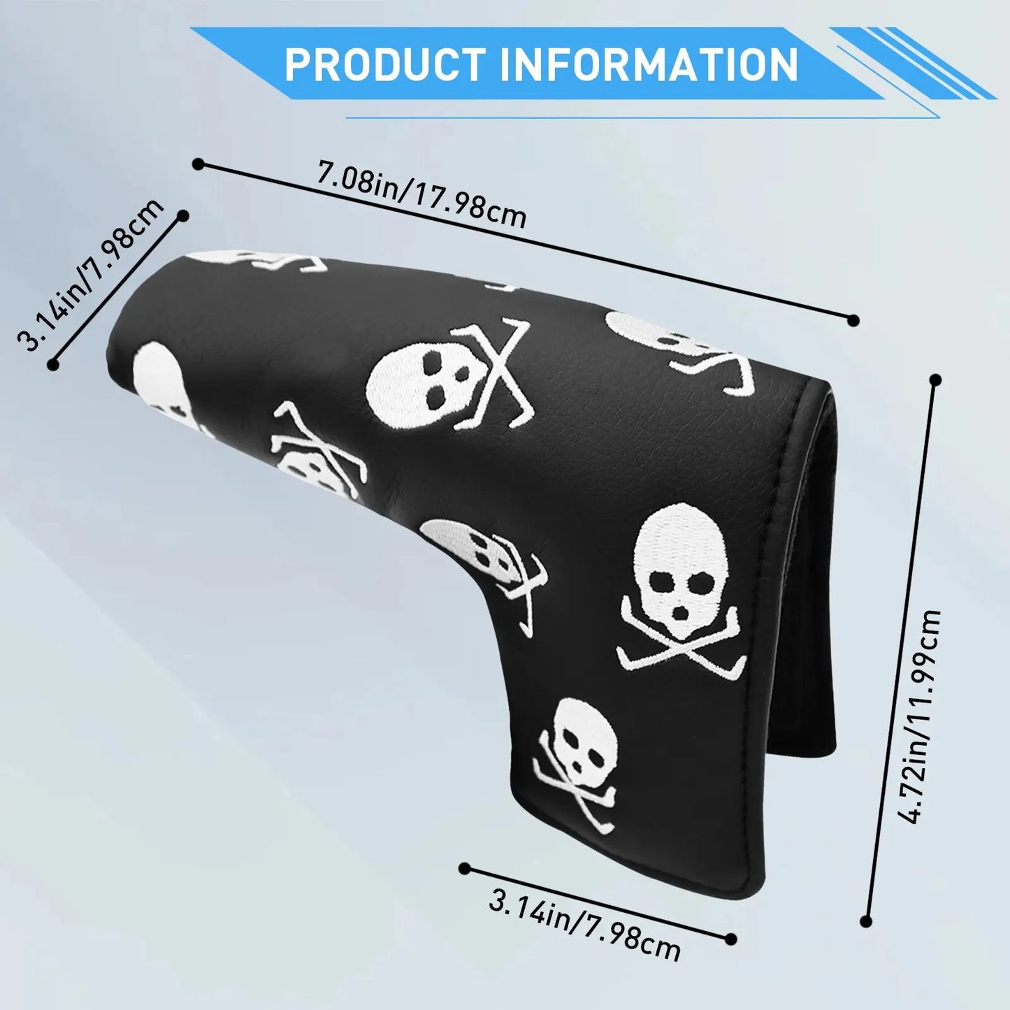 Golf Putter Head Covers Blade Club Headcover PU Leather Protector