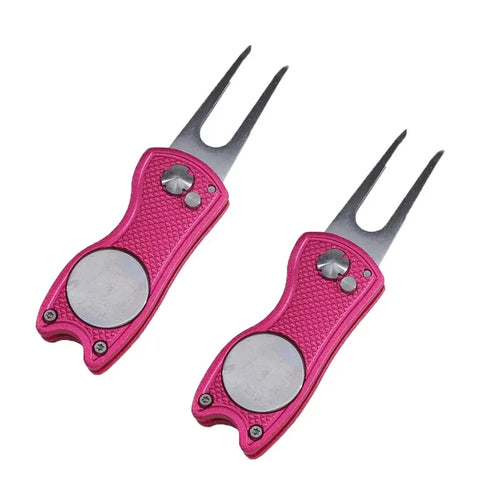 1/2pc Foldable Golf Divot Repair Tool with Golf Ball Tool Pitch Groove