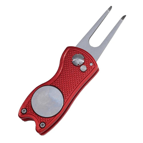 1/2pc Foldable Golf Divot Repair Tool with Golf Ball Tool Pitch Groove