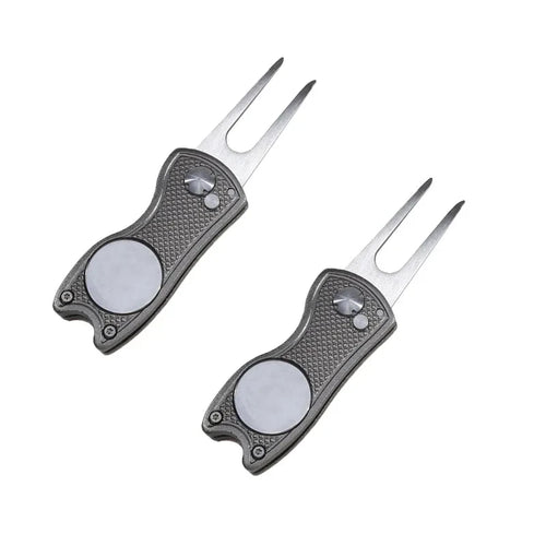 1/2pc Foldable Golf Divot Repair Tool with Golf Ball Tool Pitch Groove