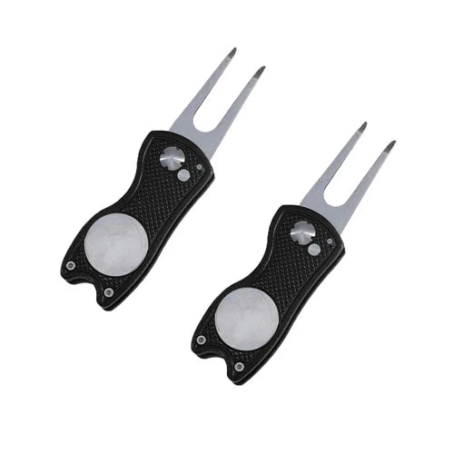 1/2pc Foldable Golf Divot Repair Tool with Golf Ball Tool Pitch Groove