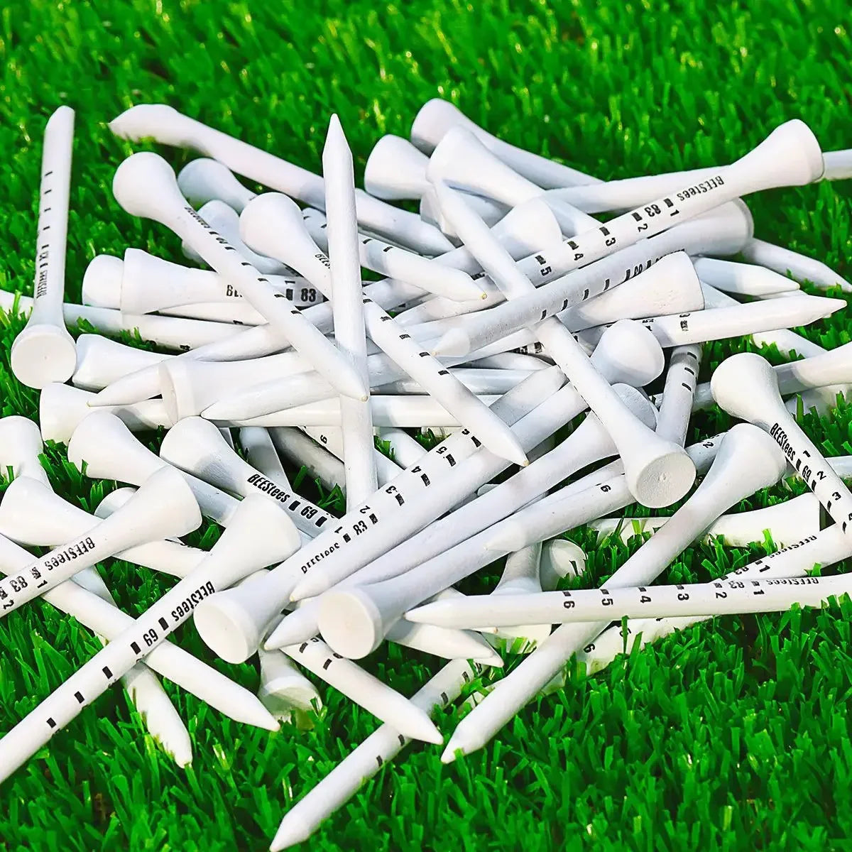 PGM 50pcs Durable Wooden Golf Seats Stabilizes Ball On The Course to