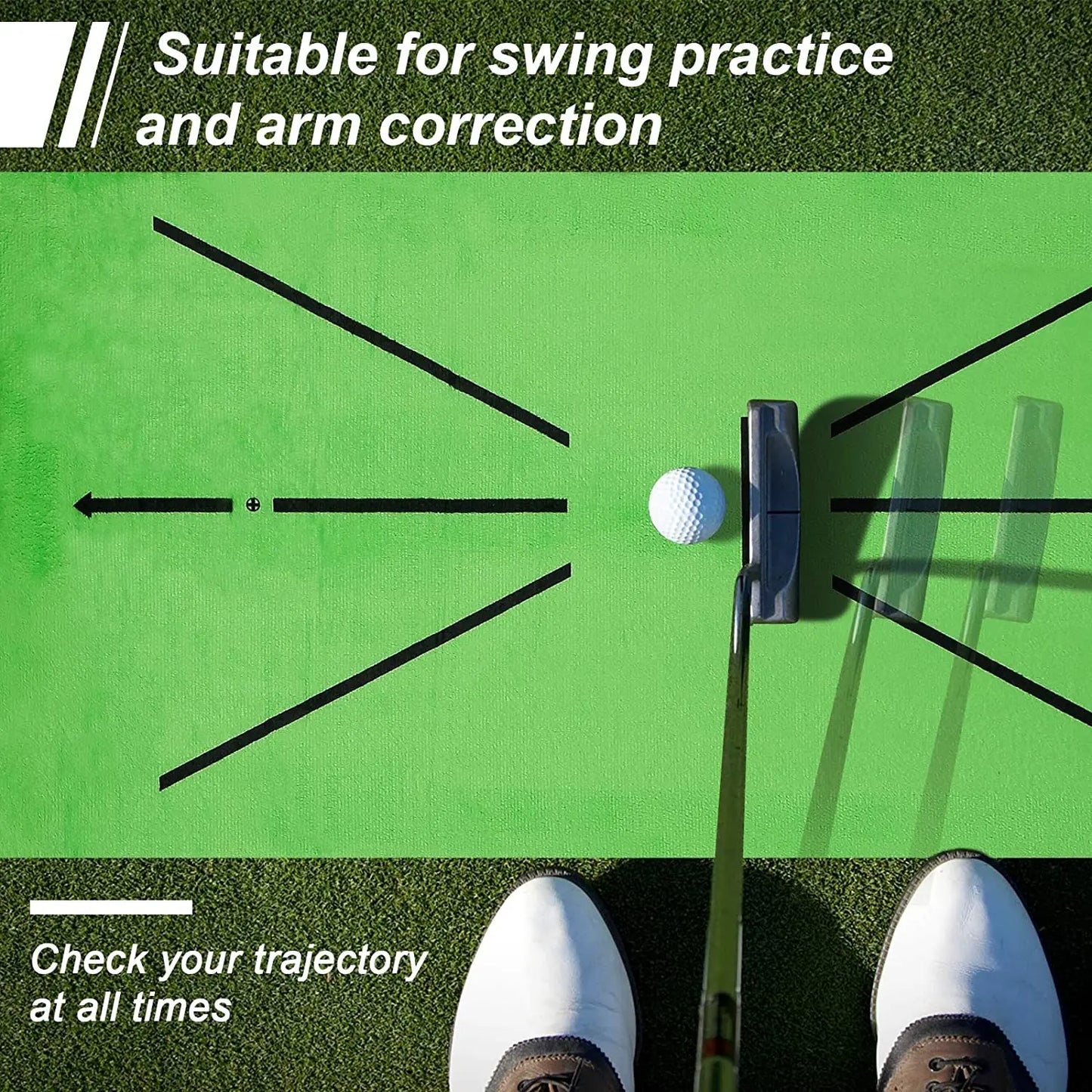 Golf Training Mat Swing Track Practice Marking Pad Detection Batting