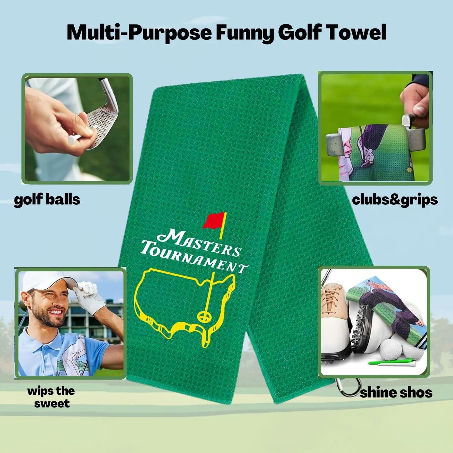 Funny Microfiber Premium Golf Towel, Embroidered Golf Towels for Golf