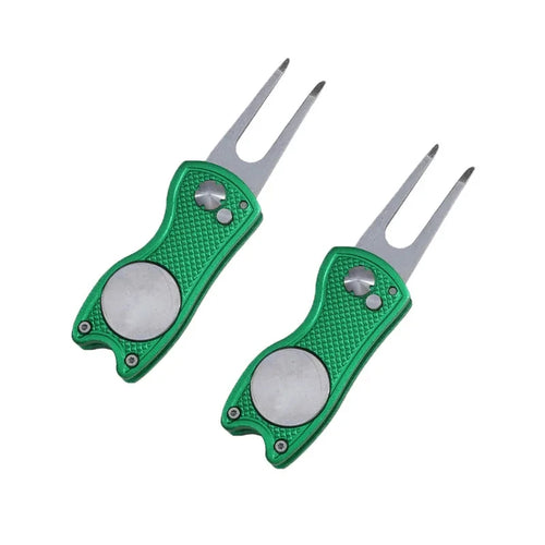 1/2pc Foldable Golf Divot Repair Tool with Golf Ball Tool Pitch Groove