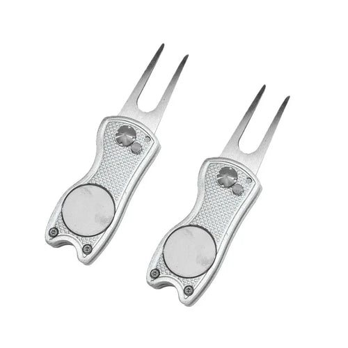 1/2pc Foldable Golf Divot Repair Tool with Golf Ball Tool Pitch Groove