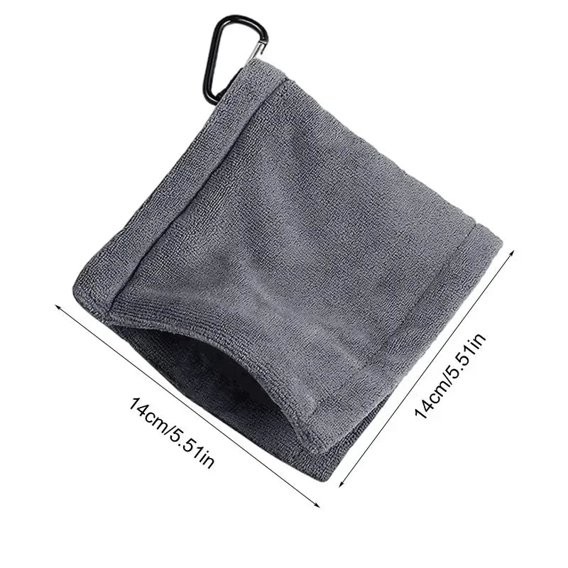 PGM Square Microfiber Golf Ball Cleaning Towel with Carabiner Hook