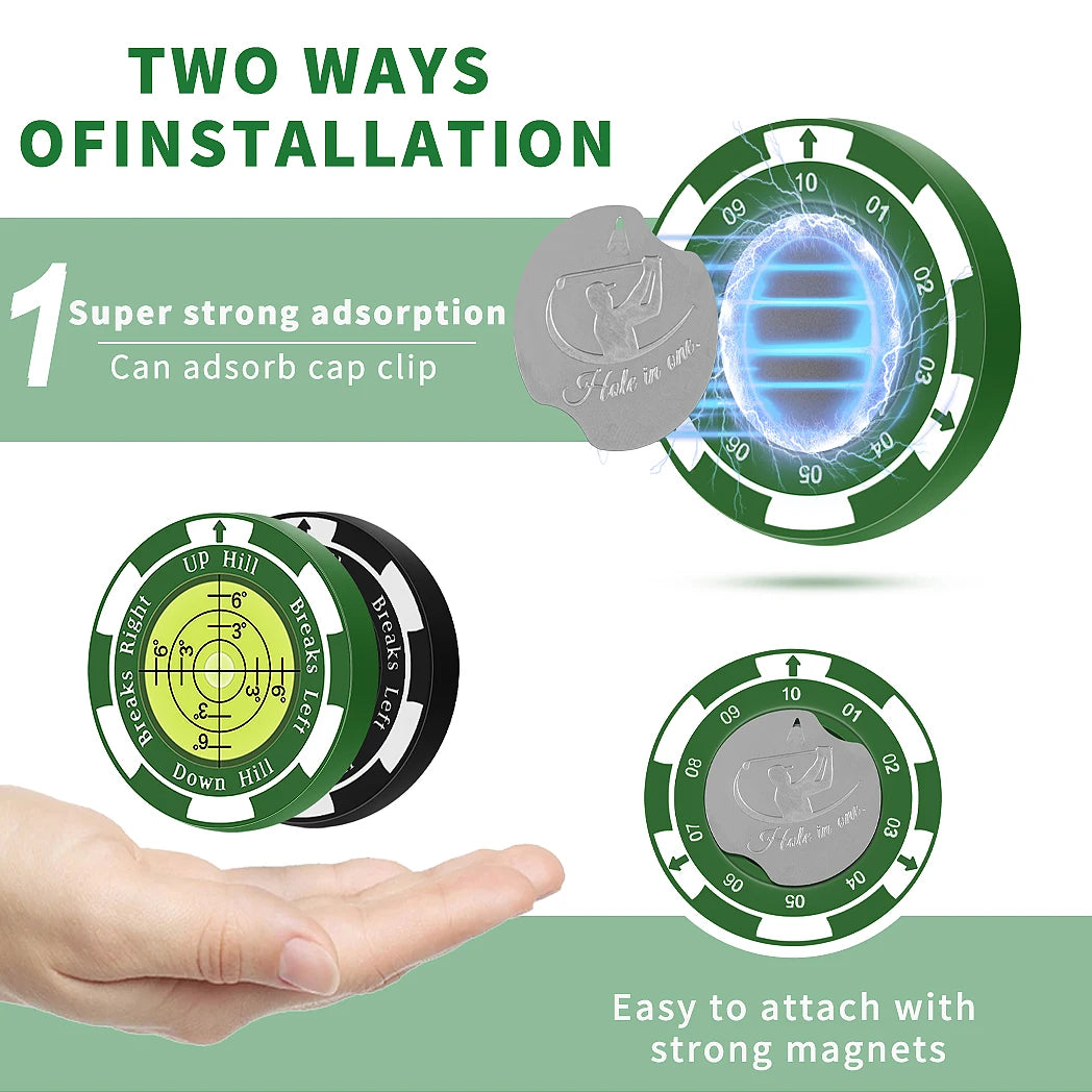 Caiton Golf Marker with Magnetic Hat Clip - High Precision Green