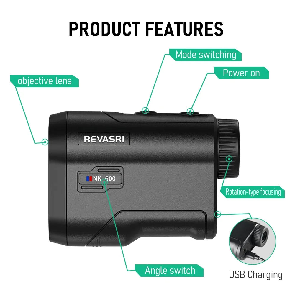 REVASRI 600M/Yard Golf Laser Rangefinder with Slope Compensation