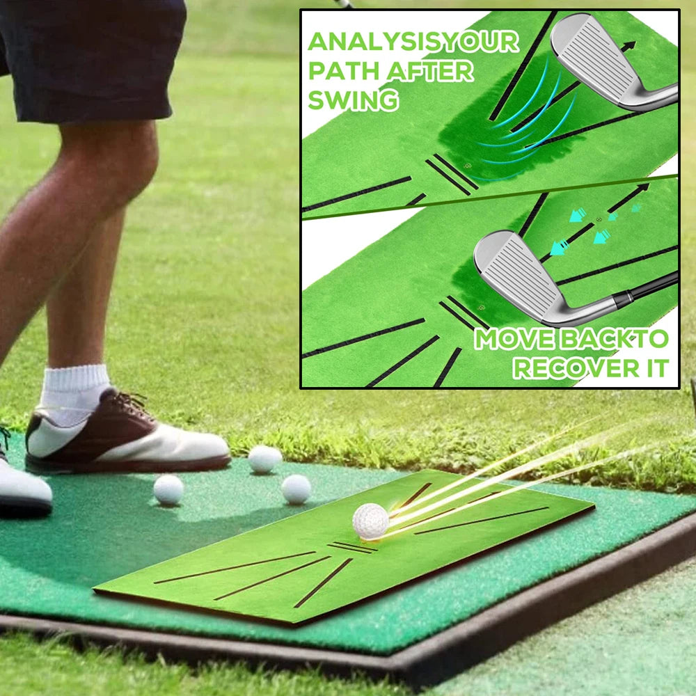Golf Training Mat Swing Track Practice Marking Pad Detection Batting