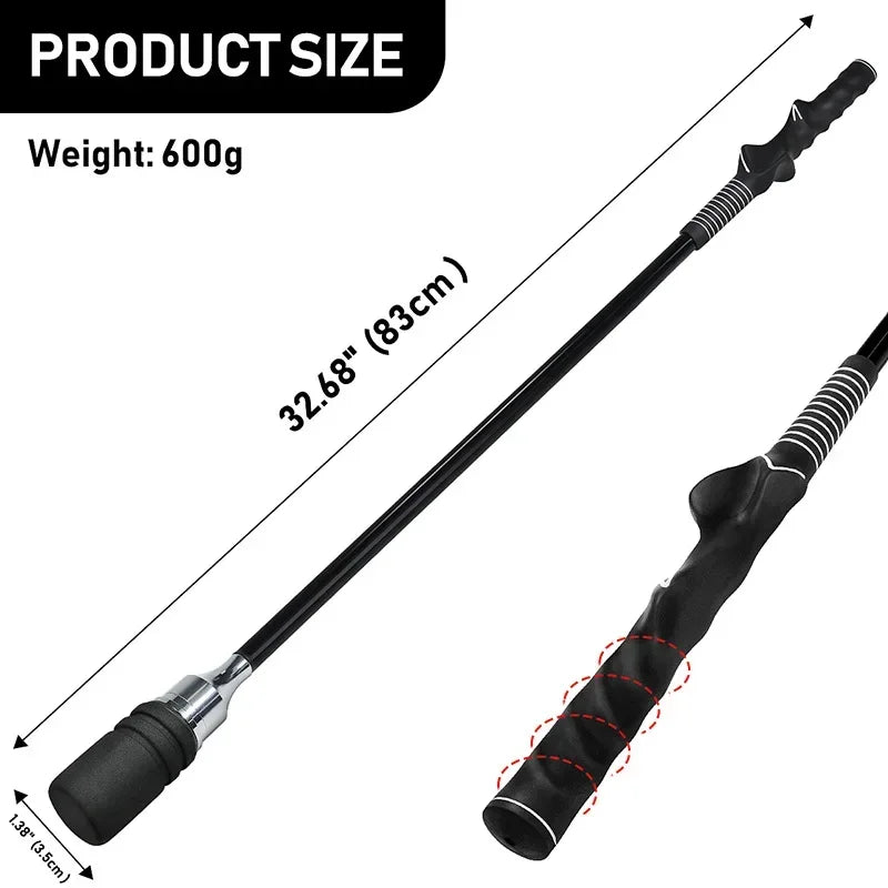 PGM Golf Swing Trainer Black Indoor and Outdoor Practice Stick Hand